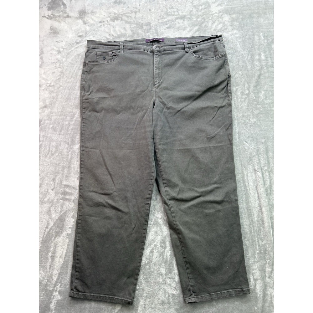 Gloria Vanderbilt Jeans Womens Plus Sz 24W Long Grey Straight Stretch Western